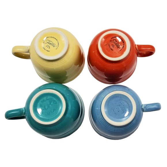 Fiestaware Fiesta VTG Lot/4 Coffee Tea 8 oz Cup & Saucer Sets Asst. Colors MCM - Picture 5 of 8